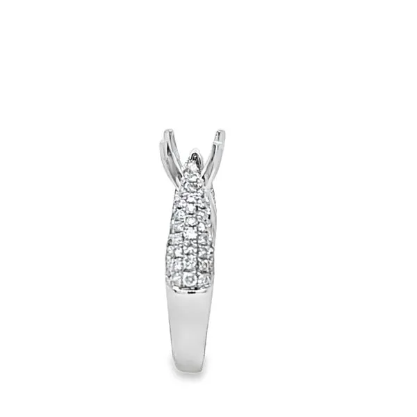 18K White Gold Micro Pavé Cathedral Engagement Ring Semi-Mount – .80 CTW | Size 6.75 Image 3 Classic Creations In Diamonds & Gold Venice, FL