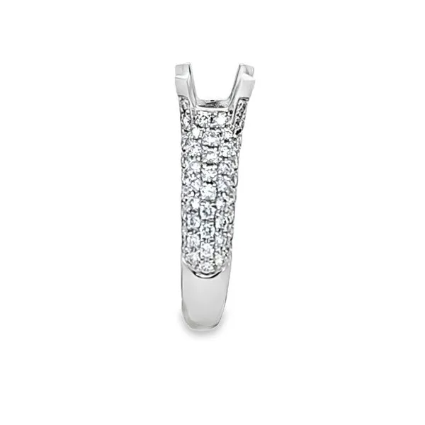 14K White Gold Pavé Semi-Mount Engagement Ring with Diamond Gallery & Prongs – 1.10 CTW | Size 6.5 Image 3 Classic Creations In Diamonds & Gold Venice, FL