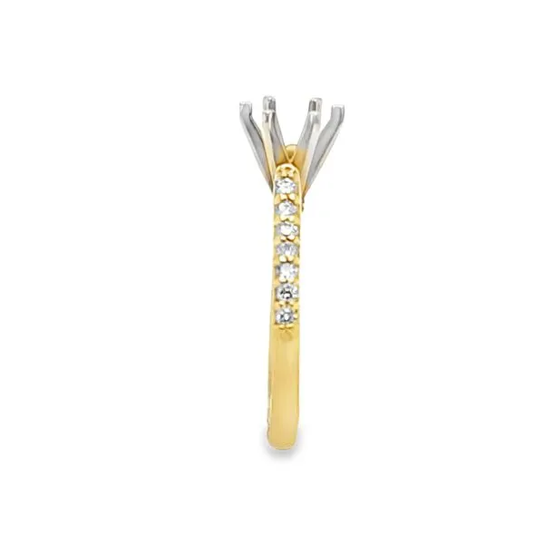 14K Yellow Gold Shared Prong Cathedral Engagement Ring Semi-Mount – .22 CTW, Size 6.5 Image 3 Classic Creations In Diamonds & Gold Venice, FL