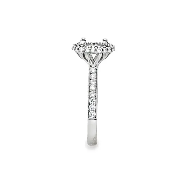 18K White Gold Tacori Halo Engagement Ring Semi-Mount with Pavé Shank – Size 6.5, MSRP $4,800 Image 3 Classic Creations In Diamonds & Gold Venice, FL