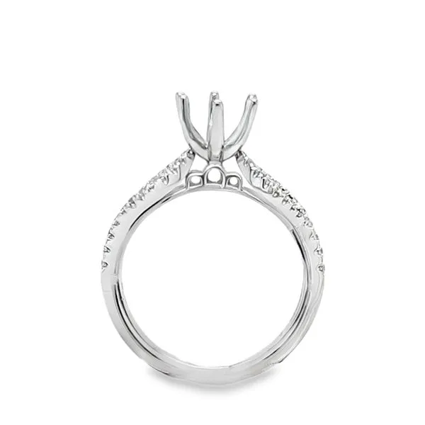 14K White Gold Infinity Shank Engagement Ring Semi-Mount – Size 6.5, 2.0 DWT Image 2 Classic Creations In Diamonds & Gold Venice, FL