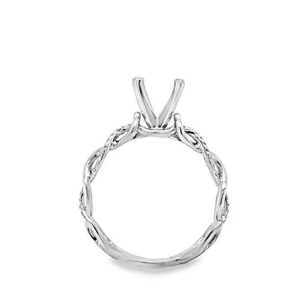 14K White Gold Love Knot Shank Engagement Ring Semi-Mount – .19 CTW, Size 6.5 Image 2 Classic Creations In Diamonds & Gold Venice, FL