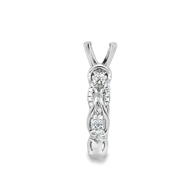 14K White Gold Love Knot Shank Engagement Ring Semi-Mount – .19 CTW, Size 6.5 Image 3 Classic Creations In Diamonds & Gold Venice, FL