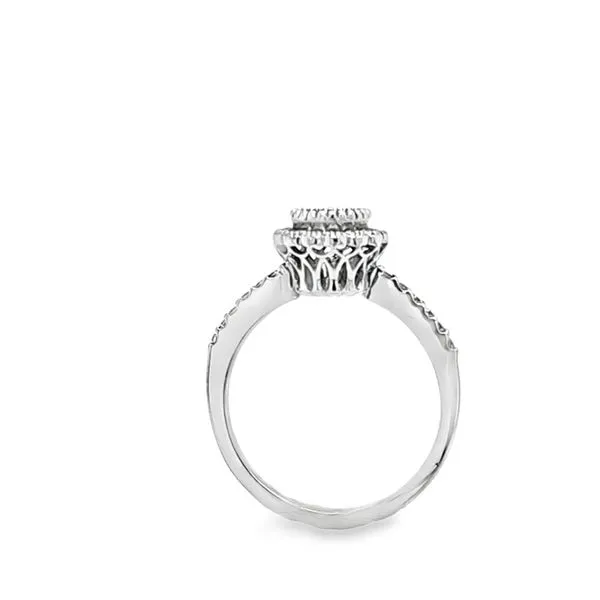 14K White Gold Round Brilliant Halo Engagement Ring Semi-Mount – Crown-Style, .40 CTW, Size 5.75 Image 2 Classic Creations In Diamonds & Gold Venice, FL