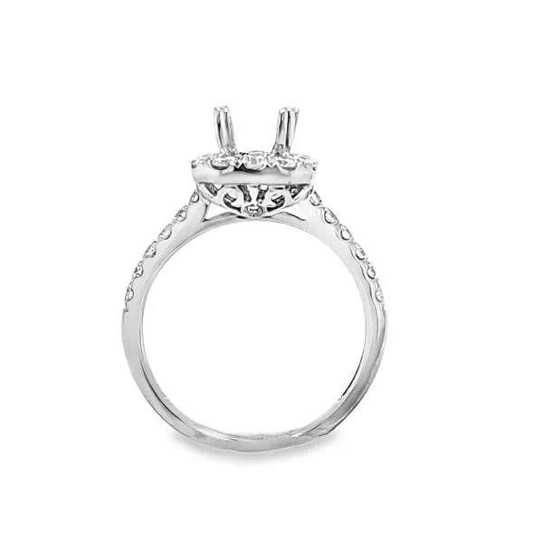 14K White Gold Square Halo Engagement Ring Semi-Mount with Diamond Shank – .73 CTW | Size 6.5 Image 2 Classic Creations In Diamonds & Gold Venice, FL