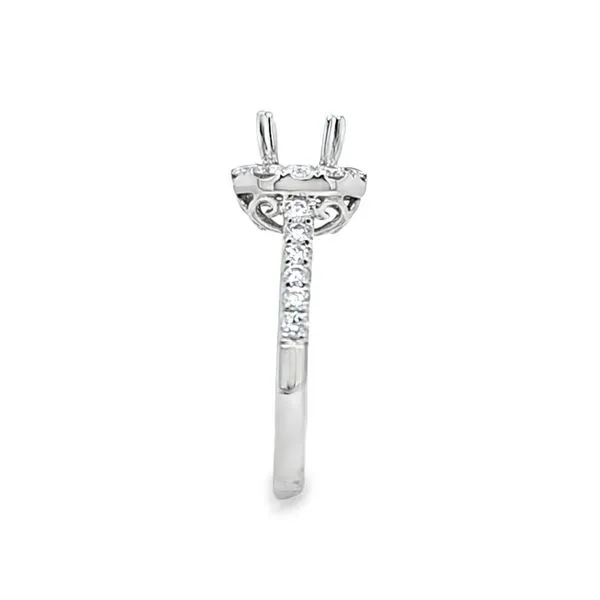 14K White Gold Square Halo Engagement Ring Semi-Mount with Diamond Shank – .73 CTW | Size 6.5 Image 3 Classic Creations In Diamonds & Gold Venice, FL