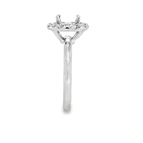 14K White Gold Round Brilliant Halo Engagement Ring Semi-Mount with Polished Shank – .45 CTW Image 3 Classic Creations In Diamonds & Gold Venice, FL