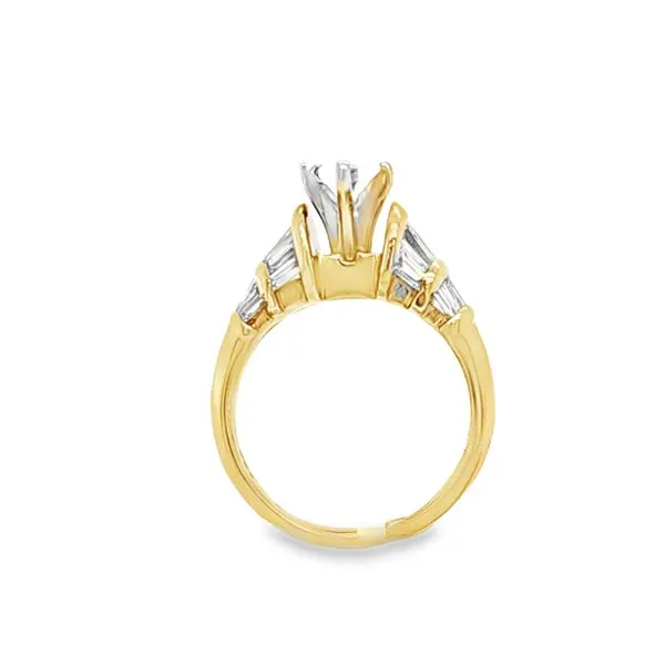 14K Yellow Gold Channel-Set Baguette Cathedral Engagement Ring Semi-Mount – 1.00 CTW | Size 6 Image 2 Classic Creations In Diamonds & Gold Venice, FL