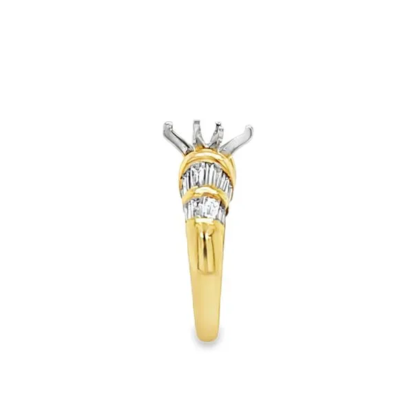 14K Yellow Gold Channel-Set Baguette Cathedral Engagement Ring Semi-Mount – 1.00 CTW | Size 6 Image 3 Classic Creations In Diamonds & Gold Venice, FL