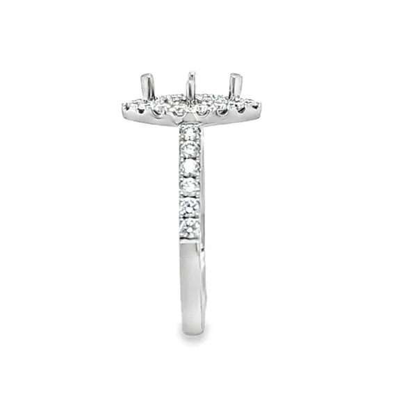 14K White Gold Marquise Halo Semi-Mount Engagement Ring with Micro Pavé Shank – .52 CTW Image 3 Classic Creations In Diamonds & Gold Venice, FL