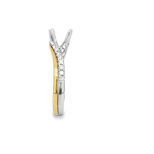 14K Two-Tone Gold “V” Shank Semi-Mount Engagement Ring with Micro Pavé Diamonds – .26 CTW Image 3 Classic Creations In Diamonds & Gold Venice, FL