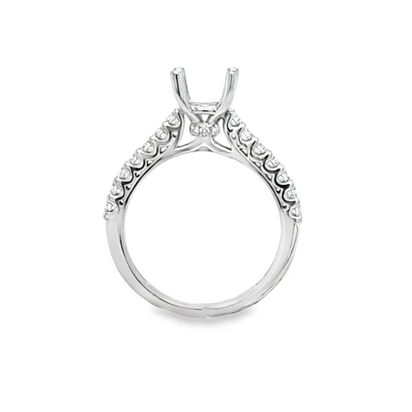 14K White Gold SERJ Shared Prong Cathedral Engagement Ring Semi-Mount with Lucida Head – .38 CTW Image 2 Classic Creations In Diamonds & Gold Venice, FL