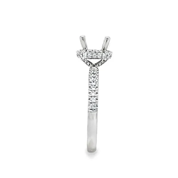 14K White Gold Square Halo Semi-Mount Engagement Ring with Micro Pavé Shank – .41 CTW Accents Image 3 Classic Creations In Diamonds & Gold Venice, FL
