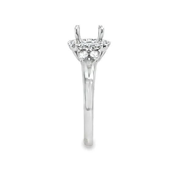 SERJ 14K White Gold Square Diamond Halo Semi-Mount Engagement Ring with Polished Split Shank – .42 CTW Image 3 Classic Creations In Diamonds & Gold Venice, FL