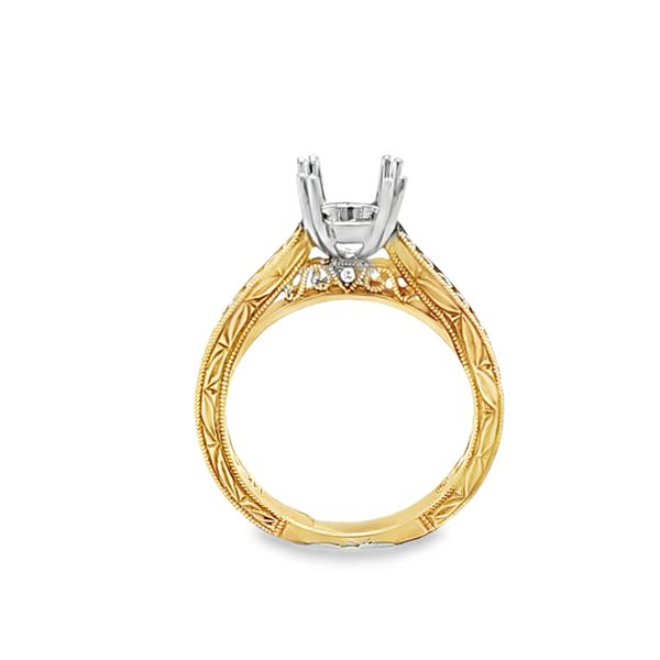 Roman + Jules 14K Yellow Gold Pavé Diamond Cathedral Semi-Mount Engagement Ring – .33 CTW Image 2 Classic Creations In Diamonds & Gold Venice, FL