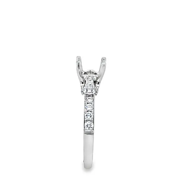 14K White Gold Infinity Diamond Shank Semi-Mount Engagement Ring with Milgrain Detailing – .29 CTW Image 2 Classic Creations In Diamonds & Gold Venice, FL