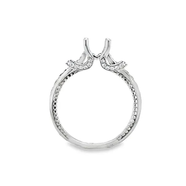 14K White Gold Infinity Diamond Shank Semi-Mount Engagement Ring with Milgrain Detailing – .29 CTW Image 3 Classic Creations In Diamonds & Gold Venice, FL