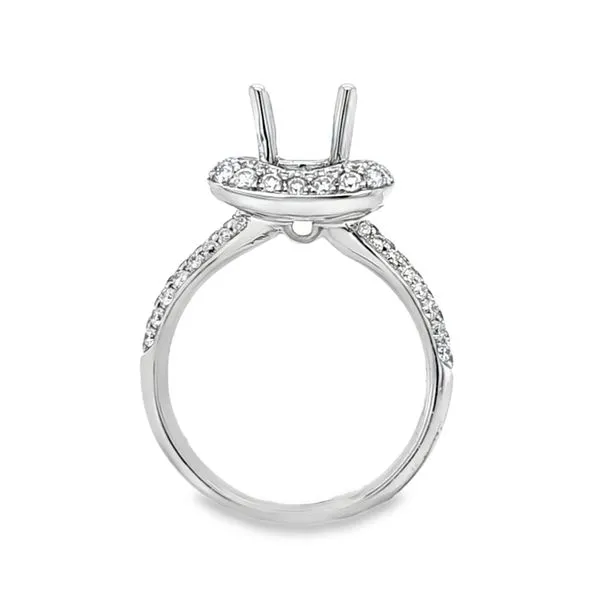 14K White Gold SERJ Micro Pavé Shank Semi-Mount Engagement Ring with Square Double Halo – .92 CTW Accents Image 2 Classic Creations In Diamonds & Gold Venice, FL