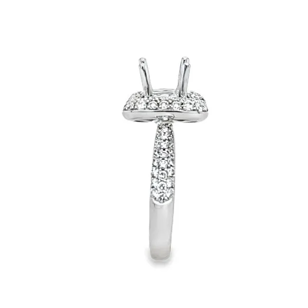 14K White Gold SERJ Micro Pavé Shank Semi-Mount Engagement Ring with Square Double Halo – .92 CTW Accents Image 3 Classic Creations In Diamonds & Gold Venice, FL