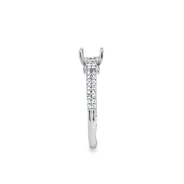 14K White Gold Double Row Micro Pavé Shank & Pavé Bar Semi-Mount Engagement Ring – .28 CTW Image 3 Classic Creations In Diamonds & Gold Venice, FL