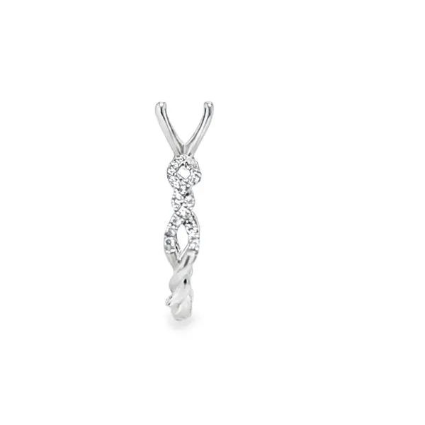 14K White Gold Micro Pavé Twist Infinity Shank Semi-Mount Engagement Ring – .25 CTW Accents Image 3 Classic Creations In Diamonds & Gold Venice, FL