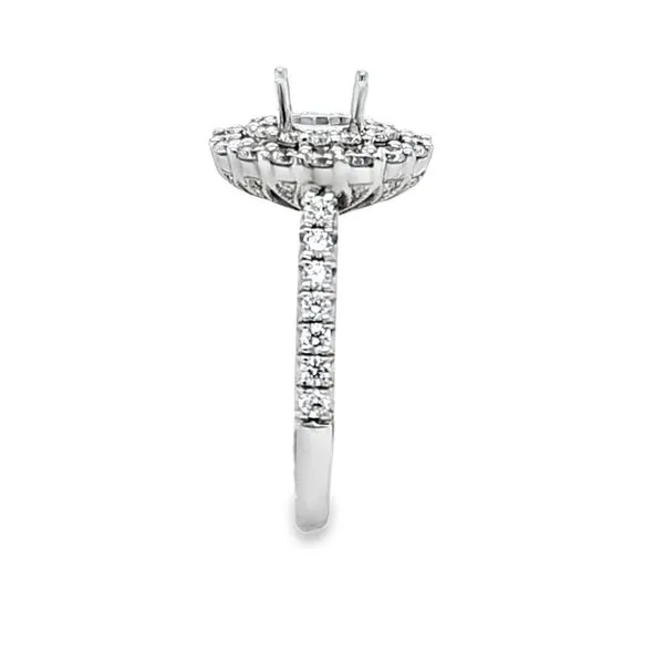 Roman + Jules 14K White Gold Double Halo Semi-Mount Engagement Ring – .97 CTW Image 3 Classic Creations In Diamonds & Gold Venice, FL