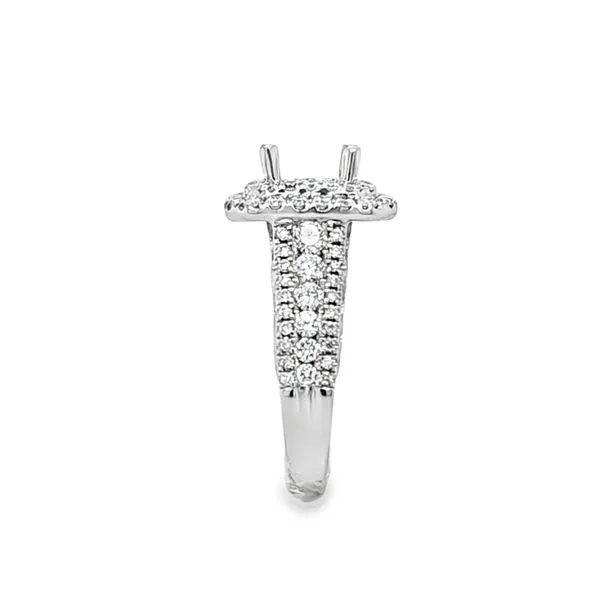 SERJ 14K White Gold Square Double Halo Engagement Ring Semi-Mount – 1.16 CTW Image 3 Classic Creations In Diamonds & Gold Venice, FL
