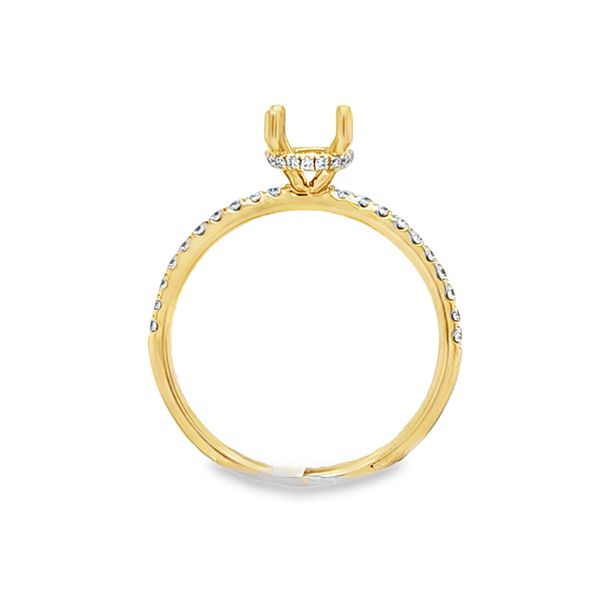 Roman + Jules 14K Yellow Gold Oval Side Halo Engagement Ring Semi-Mount – .23 CTW Image 2 Classic Creations In Diamonds & Gold Venice, FL