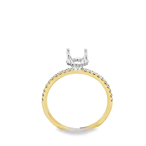 Roman + Jules 14K Two-Tone Gold Micro Pavé Shank Engagement Ring Semi-Mount with Side Halo – .22 CTW Image 2 Classic Creations In Diamonds & Gold Venice, FL