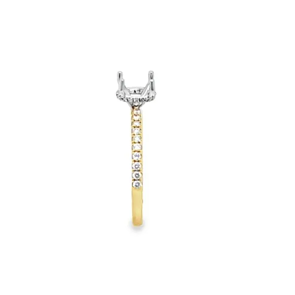 Roman + Jules 14K Two-Tone Gold Micro Pavé Shank Engagement Ring Semi-Mount with Side Halo – .22 CTW Image 3 Classic Creations In Diamonds & Gold Venice, FL