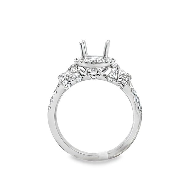 Roman + Jules 14K White Gold Trapezoid Side Diamond Halo Engagement Ring Semi-Mount – .76 CTW Image 2 Classic Creations In Diamonds & Gold Venice, FL