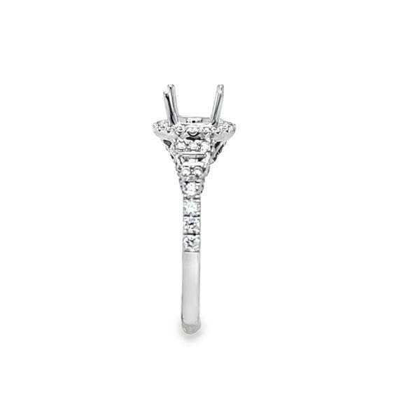 Roman + Jules 14K White Gold Trapezoid Side Diamond Halo Engagement Ring Semi-Mount – .76 CTW Image 3 Classic Creations In Diamonds & Gold Venice, FL