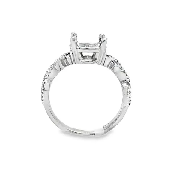 Roman + Jules 14K White Gold Twist Shank Ring | Channel Set Design | 0.23ct Diamond Accents Image 2 Classic Creations In Diamonds & Gold Venice, FL