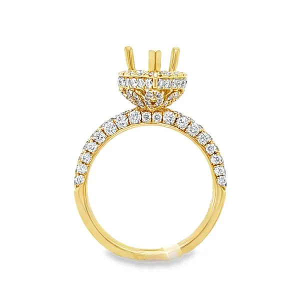 SERJ 14K Yellow Gold Pear Halo Semi-Mount Engagement Ring with Micro Pavé Diamonds – 1.49 CTW Image 3 Classic Creations In Diamonds & Gold Venice, FL