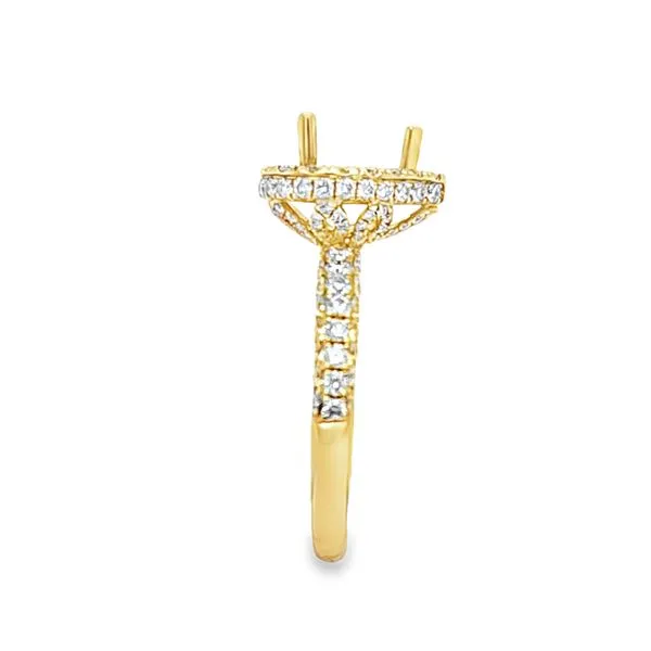 SERJ 14K Yellow Gold Pear Halo Semi-Mount Engagement Ring with Micro Pavé Diamonds – 1.49 CTW Image 4 Classic Creations In Diamonds & Gold Venice, FL