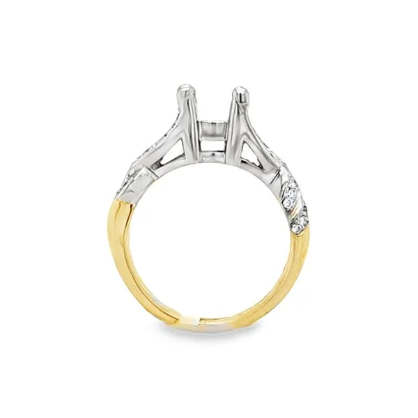 14K Two-Tone Gold Pavé Diamond Twist Shank Semi-Mount Engagement Ring – .50 CTW Accents Image 3 Classic Creations In Diamonds & Gold Venice, FL