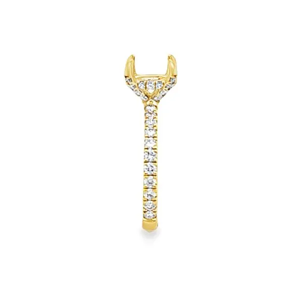18K Yellow Gold Micro Pavé Shank Engagement Ring Semi-Mount – Oval Halo, .68 CTW, Size 6 Image 3 Classic Creations In Diamonds & Gold Venice, FL