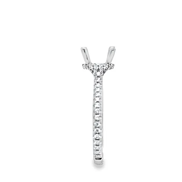 14K White Gold Oval Semi-Mount Engagement Ring | Fishtail Set Cathedral with Side Halo & Basket | 0.42ct Diamond Accents Image 3 Classic Creations In Diamonds & Gold Venice, FL