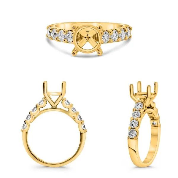 Roman + Jules Shared Prong Semi-Mount Classic Creations In Diamonds & Gold Venice, FL