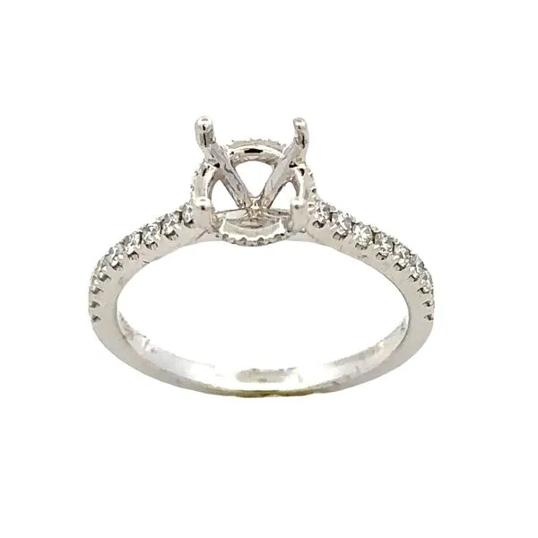 Roman + Jules Micro Pave' Side Halo Semi-Mount Classic Creations In Diamonds & Gold Venice, FL