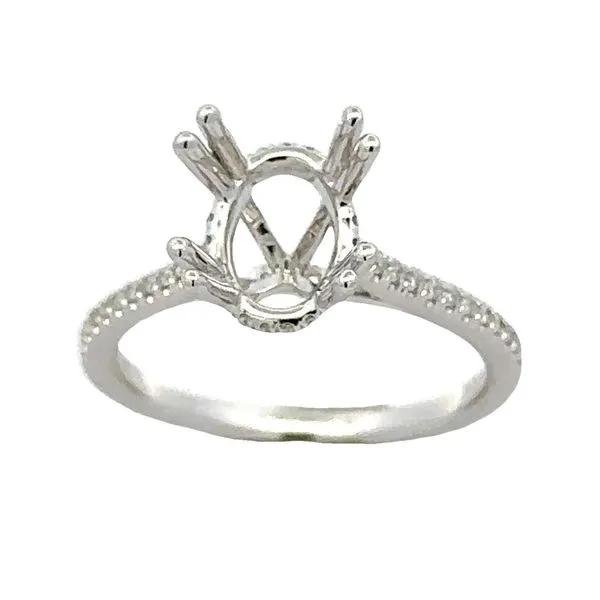 Oval Center Micro Pave' Diamond Shank w/Side Halo Setting Classic Creations In Diamonds & Gold Venice, FL