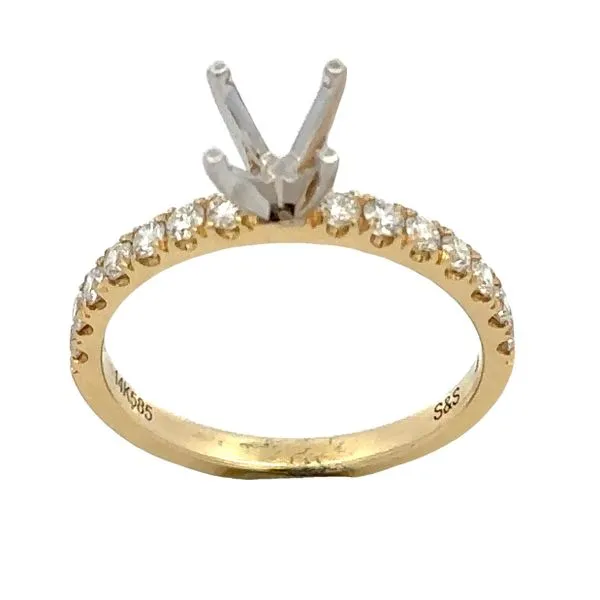 14 RBC Shared Prong Straight Shank Semi Mount Classic Creations In Diamonds & Gold Venice, FL