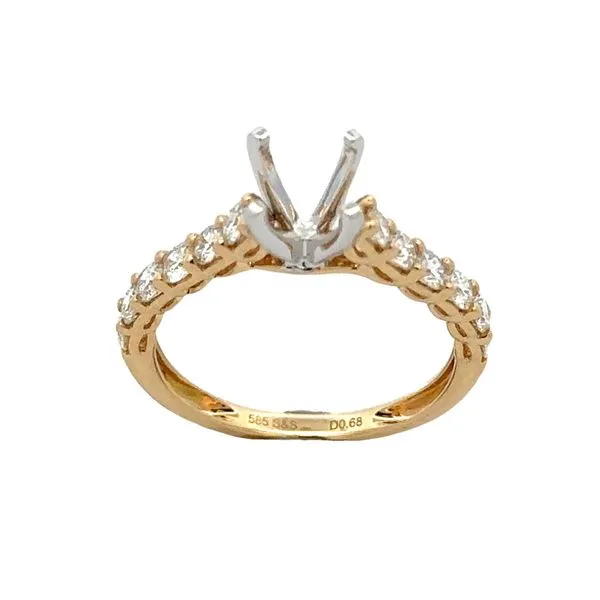2/3ct. Shared ProngDiamond Cathedral Shank Semi Mount Classic Creations In Diamonds & Gold Venice, FL