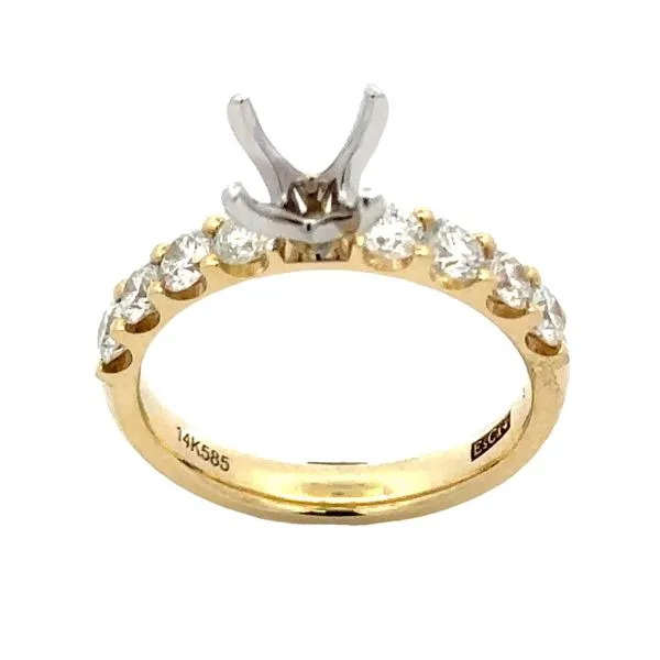 8 RBC Shared Prong Diamond Shank Semi Mount Classic Creations In Diamonds & Gold Venice, FL