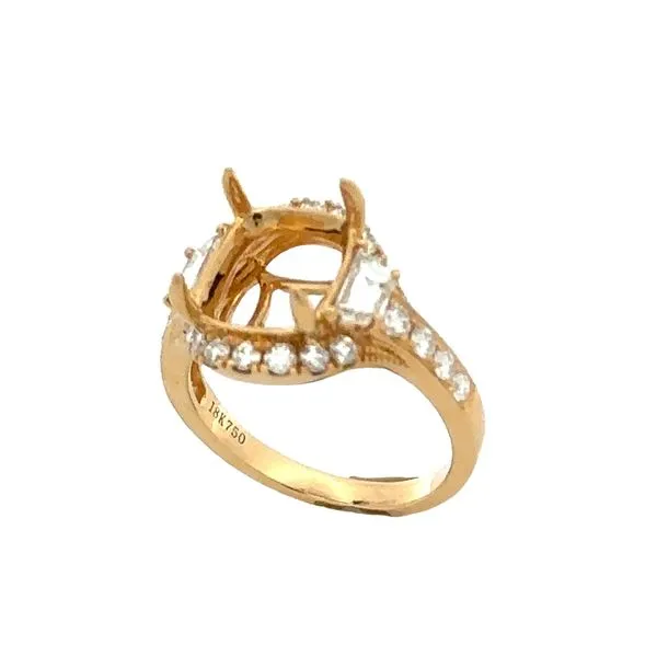 18KY Cushion Center Trapezoid & RBC Sides Classic Creations In Diamonds & Gold Venice, FL