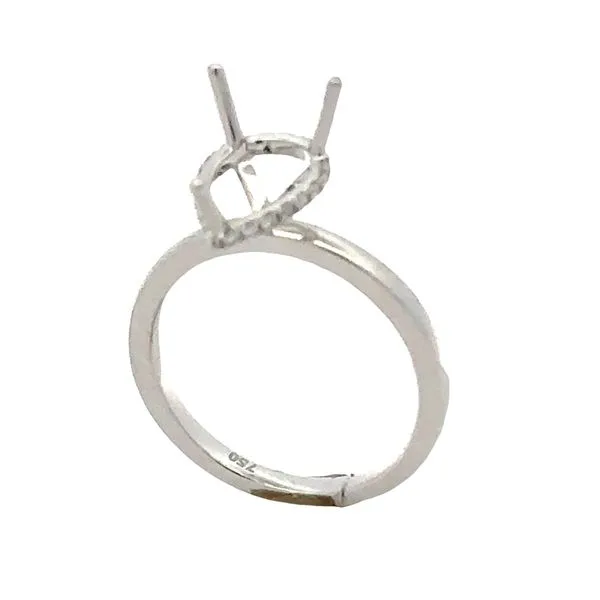 18KW 3.0ct. Size Pear Shaped Side-Hidden Halo Semi Mount Classic Creations In Diamonds & Gold Venice, FL