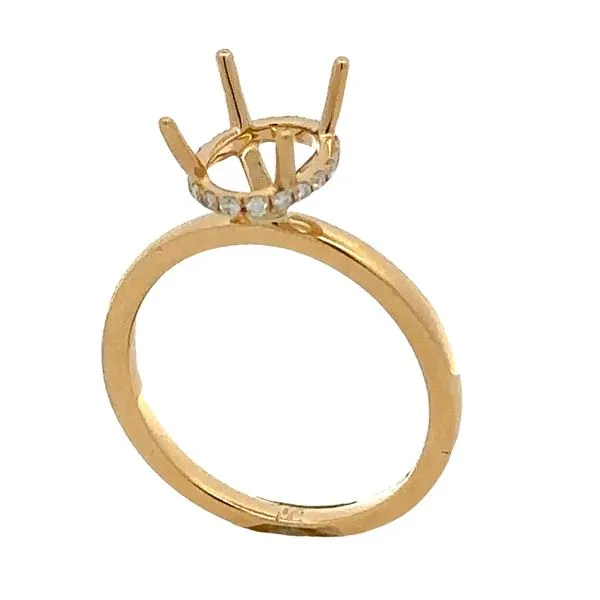 18KY 3.0ct. Size Oval Center Side-Hidden Halo Semi Mount Classic Creations In Diamonds & Gold Venice, FL