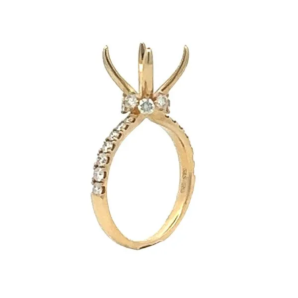Yellow Gold Diamond Crown Side Halo Semi Mount Classic Creations In Diamonds & Gold Venice, FL