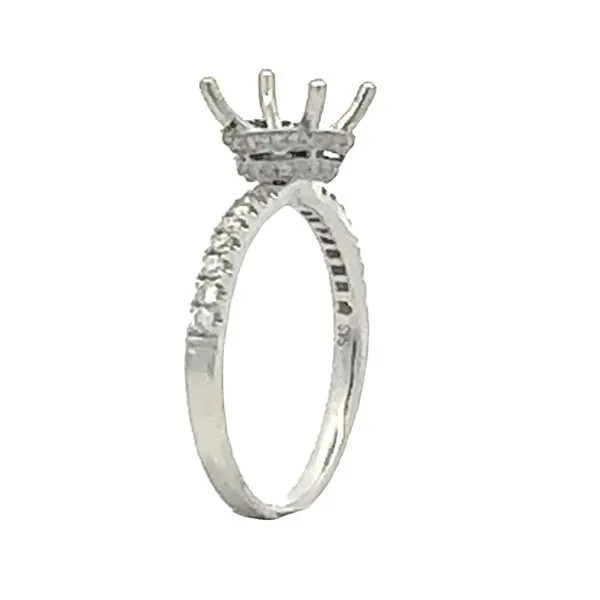 White Gold Fishtail Set Diamond Shank Double Side Halo Semi Mount Classic Creations In Diamonds & Gold Venice, FL