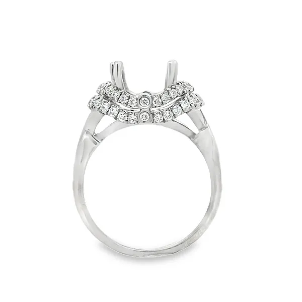 14KW Double Row Curved Halo Semi Mount Image 2 Classic Creations In Diamonds & Gold Venice, FL